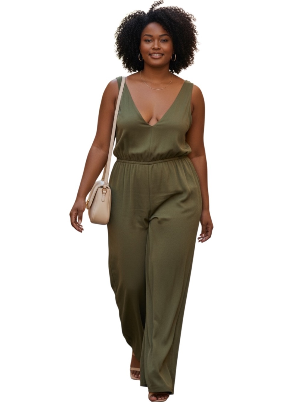 a new day Olive Scoop V-Neck Wide-Leg Jumpsuit